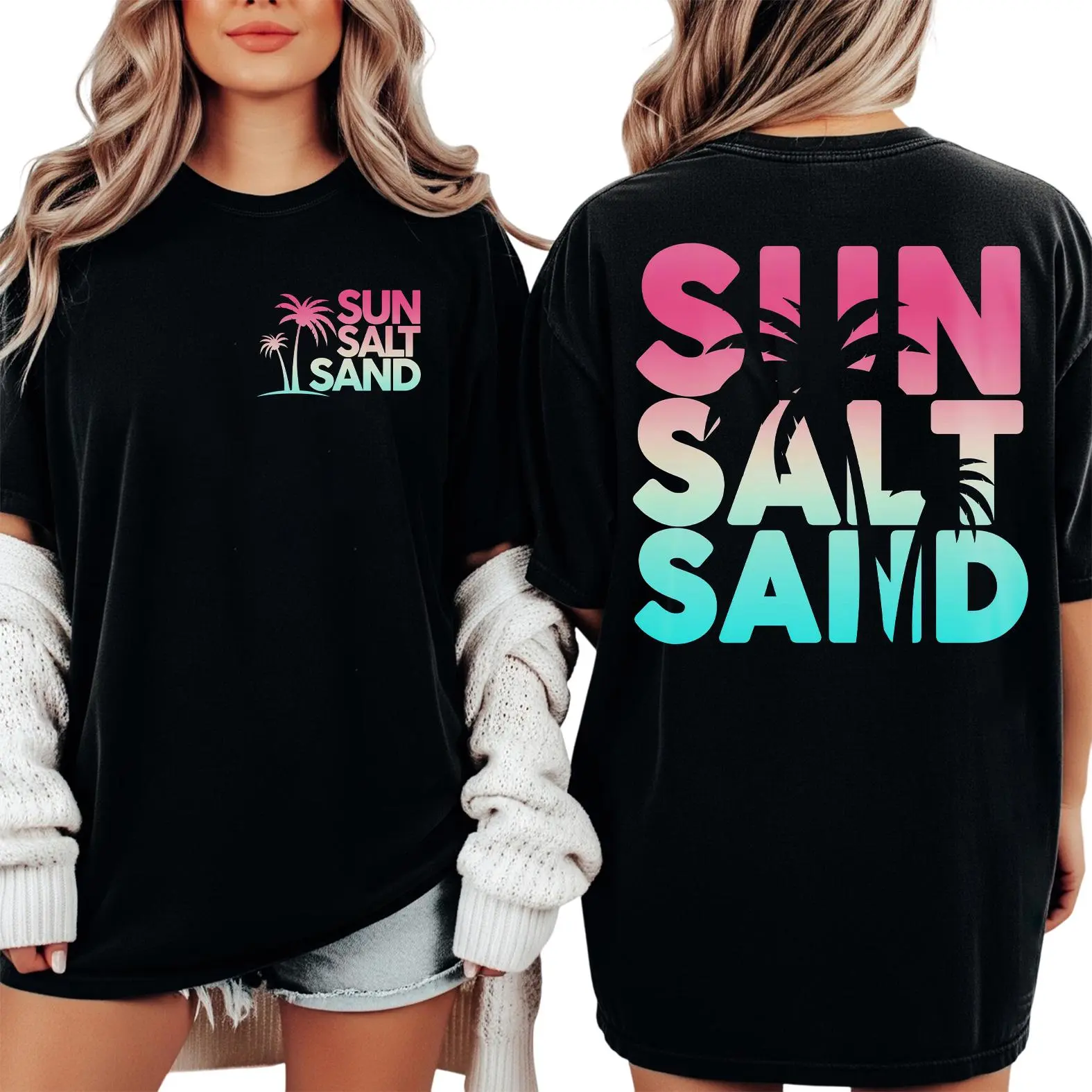 Comfort Colors Sun Salt Sand Shirt, Beach Vacation Graphic Tee, Tropical Summer Shirt, Beach Lover Gift
