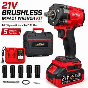 Cordless Impact Wrench Brushless 1/2 Impact Gun High Torque Electric Impact Driver Cordless Impact Wrench with 21V 1 x4.0Ah Battery ,LED Light, Case for HomeCar Tire Lug Nut fathe