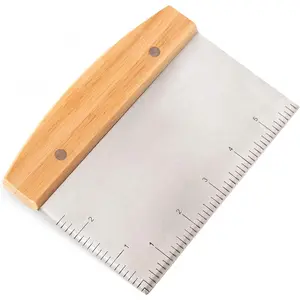 Dough Scraper, Stainless Steel Bench Scraper for Bread, Pizza Dough, Griddle & Kitchen Food Prep