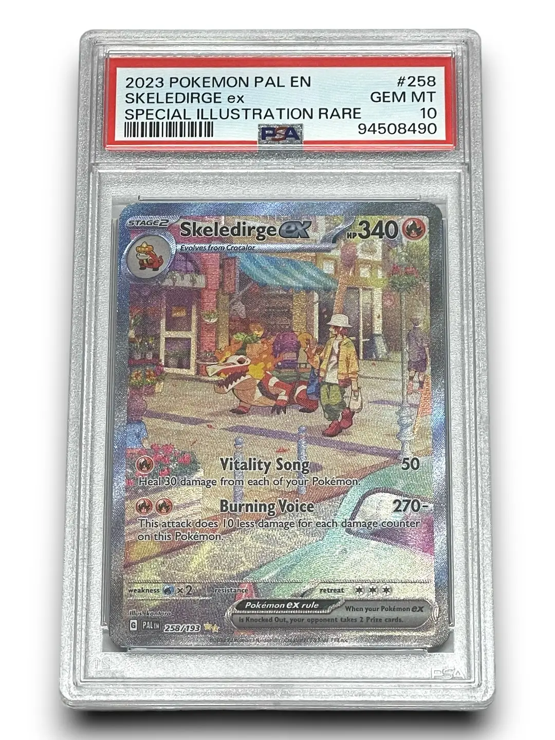PSA 10 SKELEDIRGE ex Special Illustration Rare 2023 Pokemon Scarlet & Violet Paldea Evolved Full Art English Qty 1 Graded GEM MINT 10