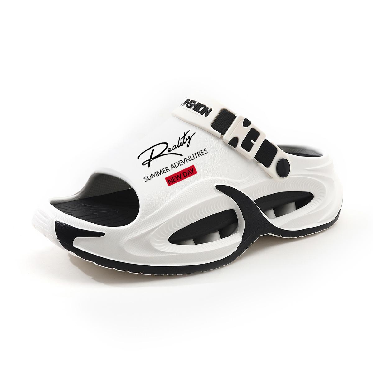 Men's EVA Slide Sandals - Thick Sole, Lightweight Cushioned Walking Shoes, Eva Upper, Waterproof, Slip-Resistant, Breathable, Flexible, Modest Ankle, Easy Slip-On, Casual Street Footwear for Summer Beach, Outdoor Wear, Indoors