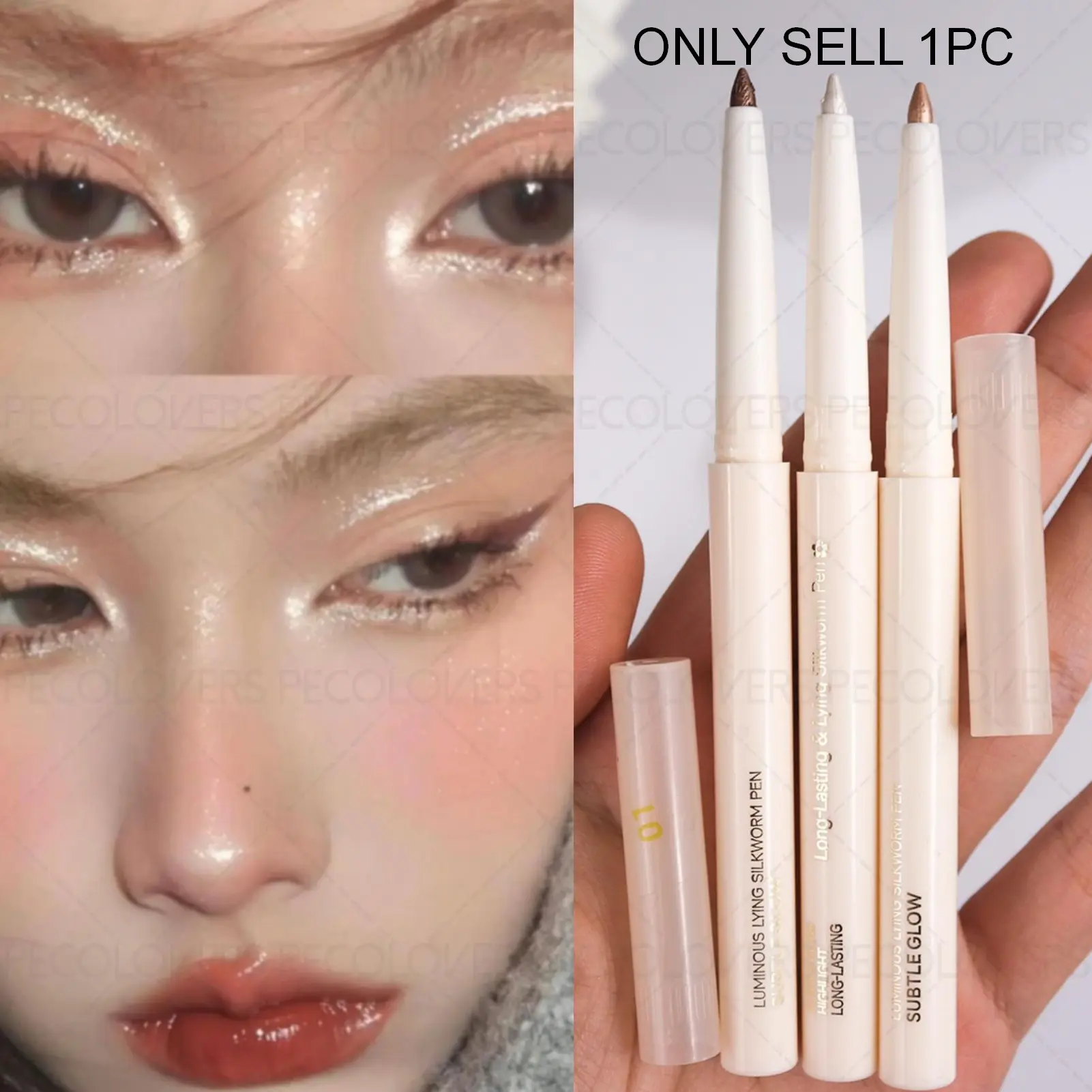 1PC Glitter-lasting 2-in-1 Eye Shadow and Eyeliner - Smooth, Comfortable, Vibrant Tones, Soft Texture, Pearlescent, Halloween Christmas Gift for Women