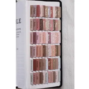 Laminated Bible Tabs for Women and Men (Gold Foil Embossed Lettering) Reposition Large Print Tabs, Easy to Read and Apply, 80 Bible Chapters Labels for Easy Navigation