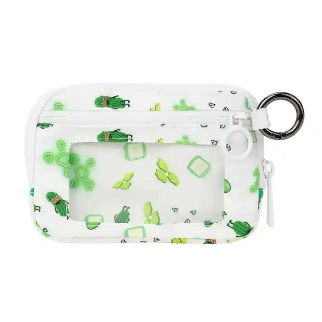 Pickle  Wristlet Wallet - Green Pickle Design with Zipper Closure  - Compact 5.5" x 3.5" - White Silk Liner, Wristlet Bag, Zipper Wristlet Purse