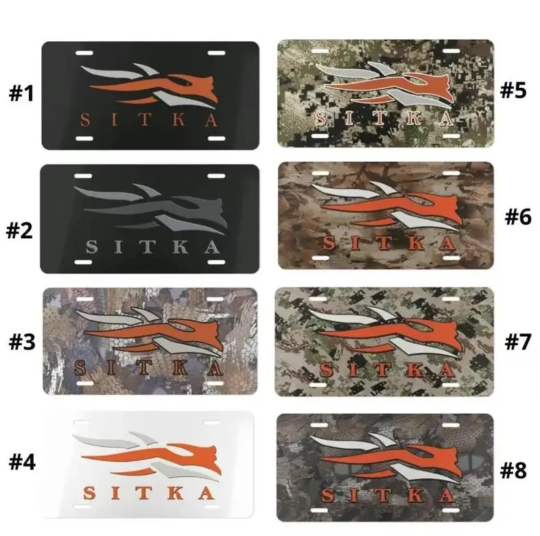 Sitka 01 Aluminum License Plate - Luxury 12x6 Camouflage Vanity Front Tag, Premium Hunting Solid Metal Bumper Plate Vehicle Decor