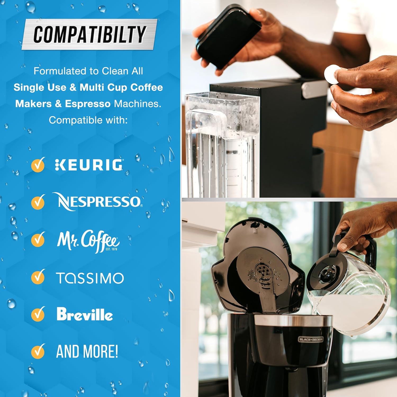 24 Pack Coffee Maker Cleaner Tablets, Universal Descaling Tablets for Keurig, Nespresso, Delonghi, All Coffee Machines, 1 Year Supply 24 Pack Coffee Maker Cleaner Tablets, Universal Descaling Tablets for Keurig, Nespresso, Delonghi, All Coffee Machines, 1 Year Supply