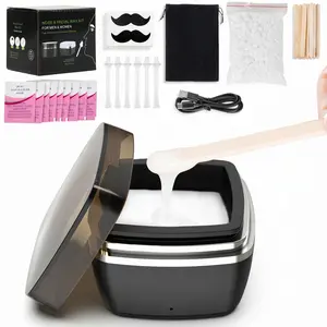 EasyinBeauty Hard Wax Kit for Women & Men, Mini Waxing Kit with Wax Beans and Silicone Pot, Easy Hair Removal for Face, Body, Bikini Line & Underarms