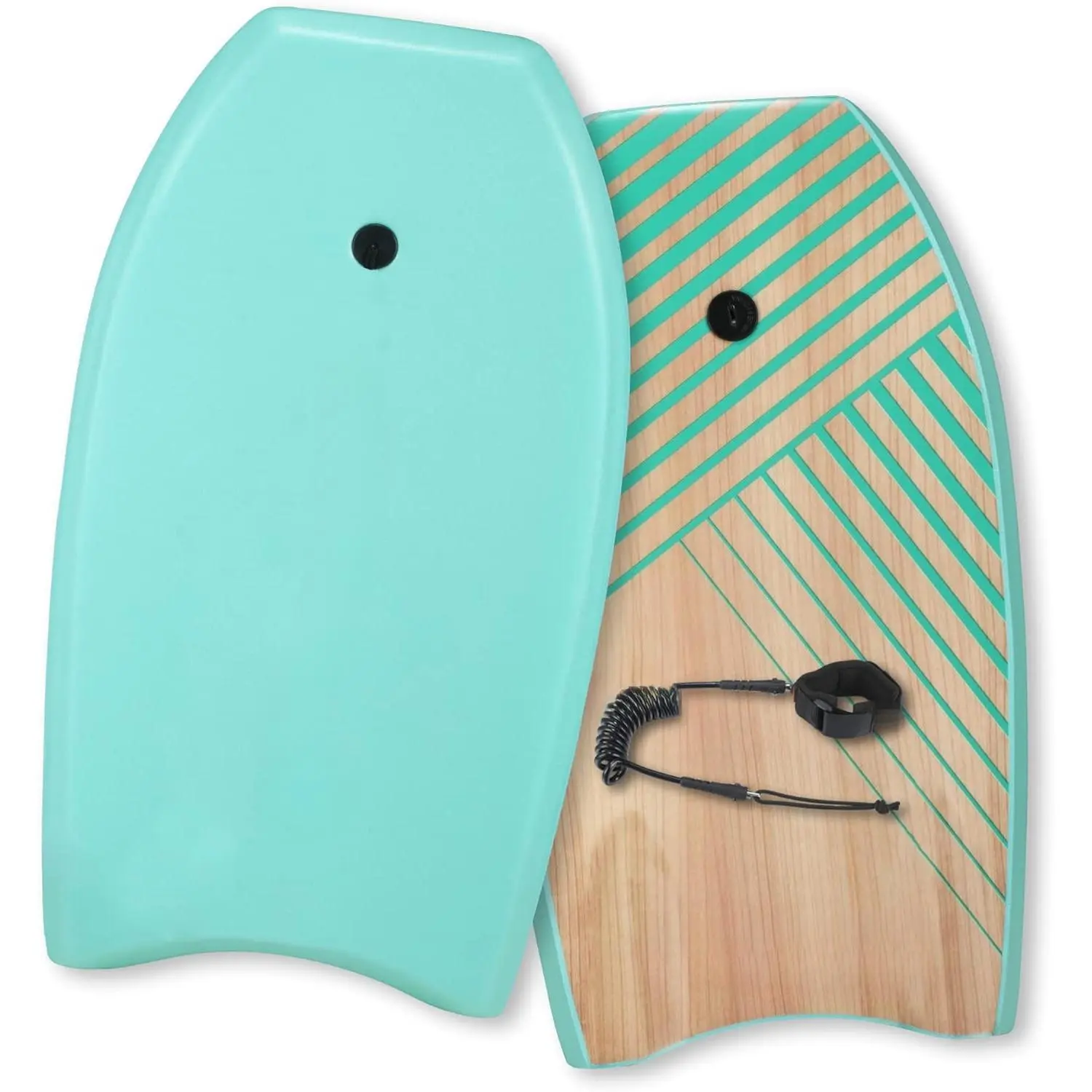 33 Inches Bodyboard Body Boards for Beach Kids Lightweight EPS Core Dual Channel Double Swivel Coiled Wrist Leash for All Surfing Levels