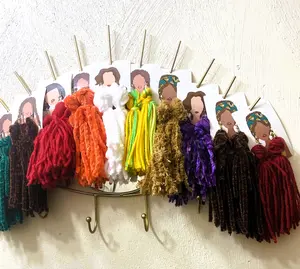 Tassel Yarn Earrings Multi Colors Ear Glam Female Casual Elegant Ethnic Baroque Fabric Lightweight Trendy Fringe Detailing Gift Option Hook Drop Style