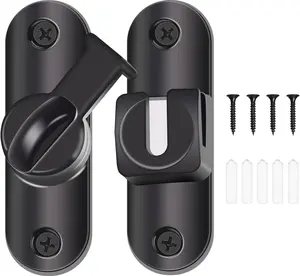 90/180 Degree Barn Door Lock, Heavy-Duty Zinc Alloy Thickened Barn Door Latch, Upgrade Space  Gate Latch for FILP or Sliding Door, Keep Families Safety Latch Lock, for Bathroom, Cabinet