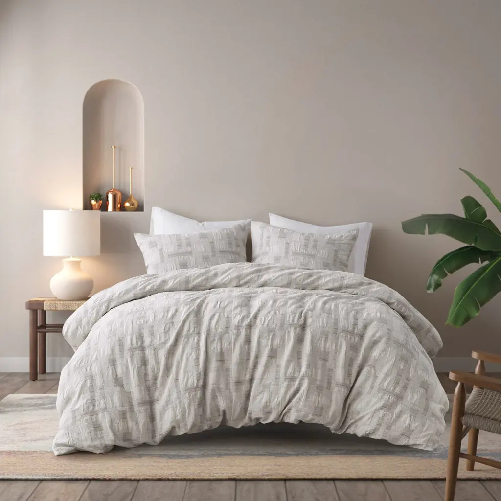 3 Piece Cotton Jacquard Duvet Set, Cairo