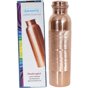 COPPER BOTTLE Pure Copper Water Bottle 34 Oz Copper Water Bottle - Leak Proof (34 Oz) (Without Pitambari Powder)