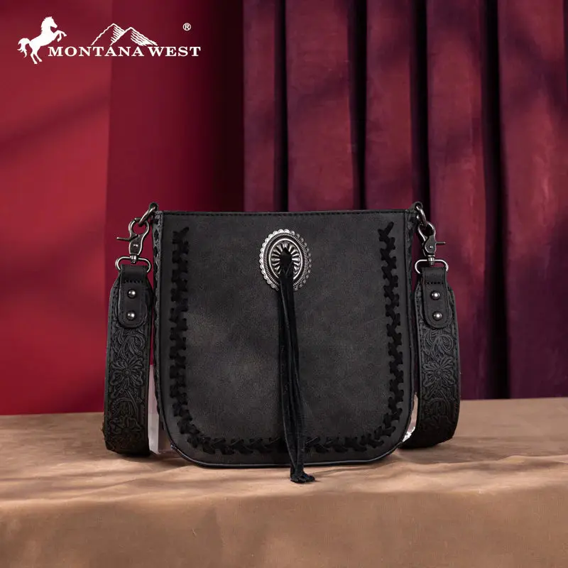 Montana West Tooled Whipstitch Crossbody Purse