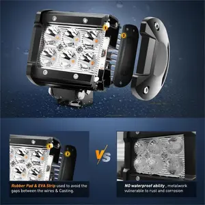 20Inch 126W Spot Flood Combo Led OffRoad Led Light Bar 2PCS 18w 4Inch Flood LED Pods With16AWG Wiring Harness Kit-2 Lead Truck Lightbar