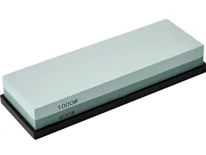 Knife Sharpening Stone with Non-slip Rubber Base, 400/1000 Grit Premium Whetstone, Double-Sided Knife Sharpener for Kitchen, Waterstone for Honing Blades Manually