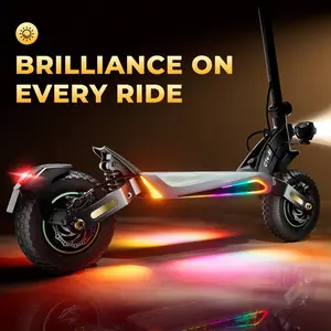 【High-End Flagship】Ggt4 off road Electric Scooter for Adults, 2400W Dual Motor, 50 Miles Range, 45MPH Max Speed, 12" Off-Road Tires, 330LBS Capacity, Dual Suspension & Hydraulic Brakes, Foldable E-Scooter with App & Bag, 52V18.2Ah