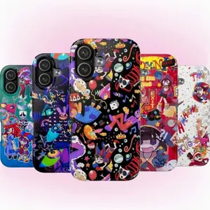 The Digital Circus Phone Case Surreal Cartoon Glitchcore Art Compatible with iPhone 11, 12, 13, 14, 15, 16, 17 & Samsung S22 S23 S24 S25 S26 – check our available sizes