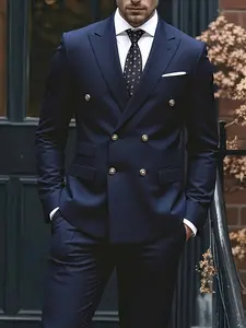 Men'S Formal Suit Two-Piece Set, Single Button Long Sleeve Blazer and Pants, Suitable for Interviews, Business Professional Occasions, and Daily Casual Parties