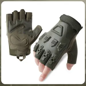 Half Finger Tactical Motorcycle Gloves for Men Women, Hard Shell Knuckle Impact Protection Anti-Slip Shock-Absorbing Breathable Wear-Resistant Gloves for Motorbike Riding, Road Mountain Biking, Outdoor Sports & Daily Commute
