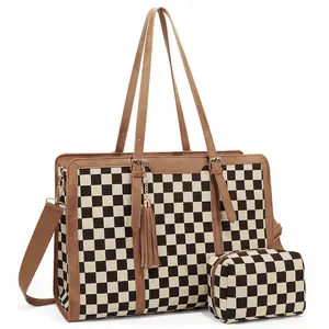 Women's High Capacity Laptop Bag - 15.6 inch Tote Bag with Storage Purse ,Handheld, Crossbody Bag for Business, Work, Office, Travel