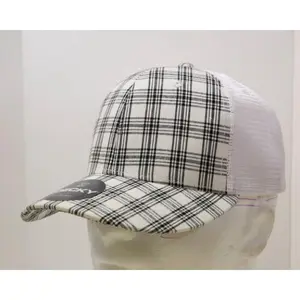 212 MAIN Dog & Cat Trucker Cap - Unisex Plaid Print 6-Panel Mid-Profile Structured Mesh Hat, Vintage Style, Snapback Closure, 1 Size Fits Most, 6017-218 218-White, Mesh Hats