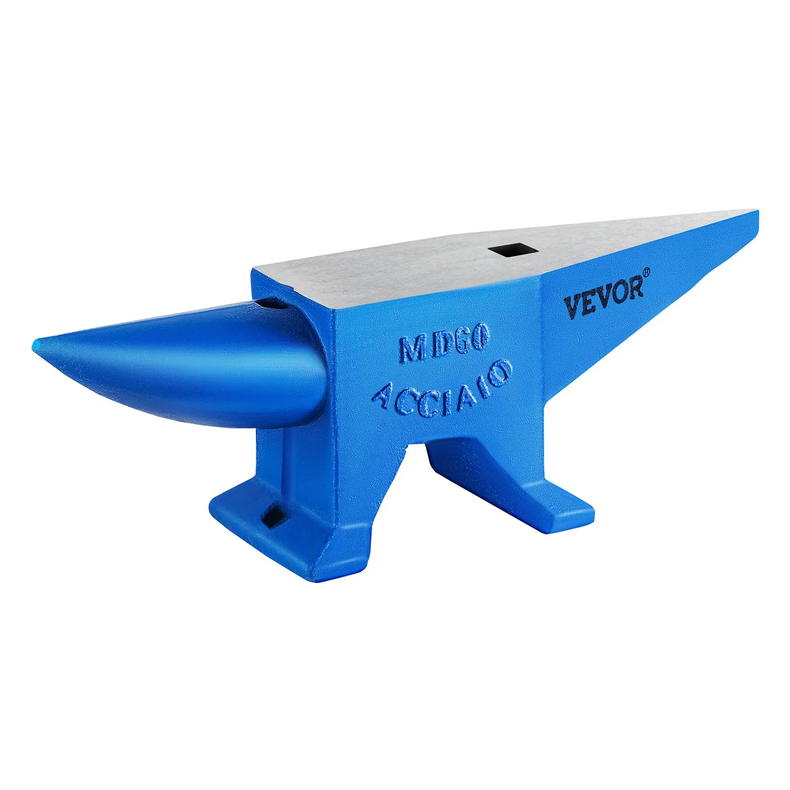 【summerfinds】VEVOR Single Horn Anvil Cast Steel Anvil Blacksmith for Sale Forge Steel Tools W/ Round and Square Hole and Equipment Anvil Rugged Blacksmith Jewelers Durable and Robust Metal Working Tool