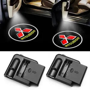 LED Car Welcome Light Door Projection Lamp Ground Lighting Logo Projector Exterior Modification Decoration for Mitsubishi