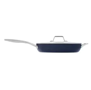 Premier Ceramic Nonstick 12" Frying Pan with Lid, Midnight Blue