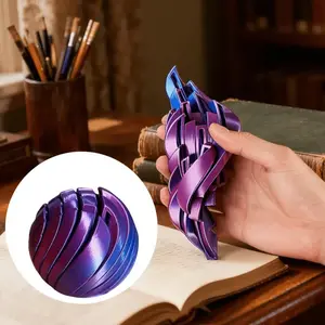 3D Printed Transformable Fidget Ball Plastic Gear-Style Sphere for Stress Relief Relaxation & Focus Mixed Color Desk Ornament