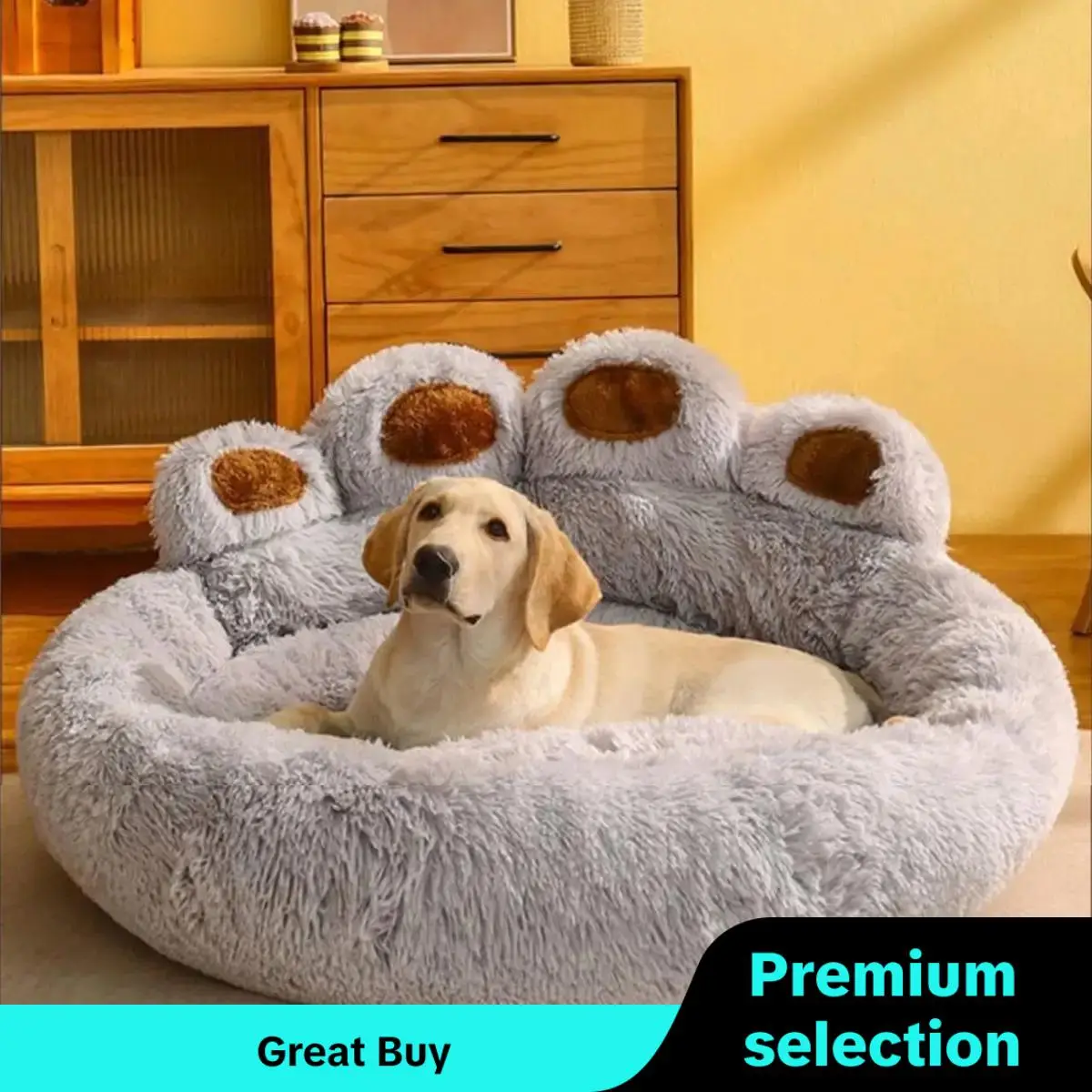 Cat Cartoon Bear Paw Design Pet Bed, Soft Plush Pet Nest for Daily Use, Spring Warm Pet Bed for Dog & Cat