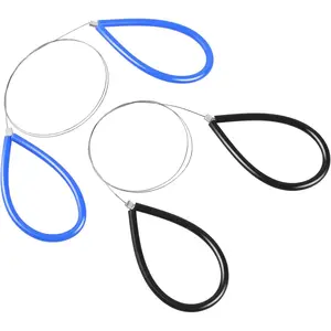 2 Pcs Steel Wire Clay Cutting Pottery Tools with Black and Blue Handle for Clay Artists Pottery Wheel