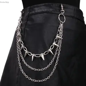 New Hip Hop Punk Rock Metal Waist Chain for Men & Women, Unisex Stylish Jeans Trousers Chain & Wallet Key Chain, Durable Retro Streetwear Body Jewelry, Perfect for Daily Outfits, Hip-Hop Shows, Parties & Cool Gift Giving, Trendy Street Fashion Accessory