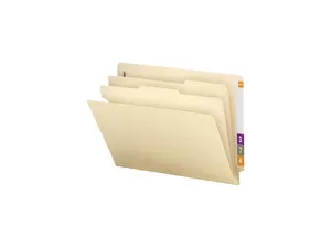 Universal UNV16150 Six-Section Manila End Tab Classification Folders, 2 Dividers, Letter Size
