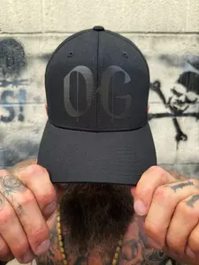 OG BLACK ON BLACK FLEXFIT COTTON HAT