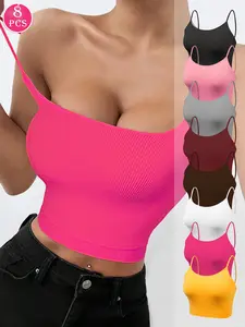 8pcs seamless skeleton elastic adjustable straps women's underwear, fashionable comfortable breathable summer bralette SpringStatements