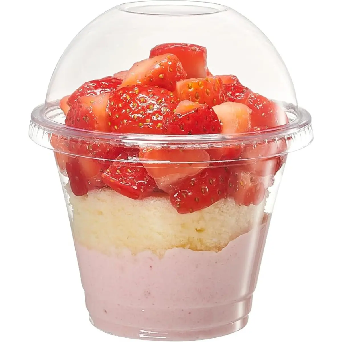 [9 oz. - 50 Count Clear Plastic Cups With Dome Lids (No Hole), Fruit Cups with Lids for Party - Perfect for Smoothies, Milkshakes, and To-Go Beverages