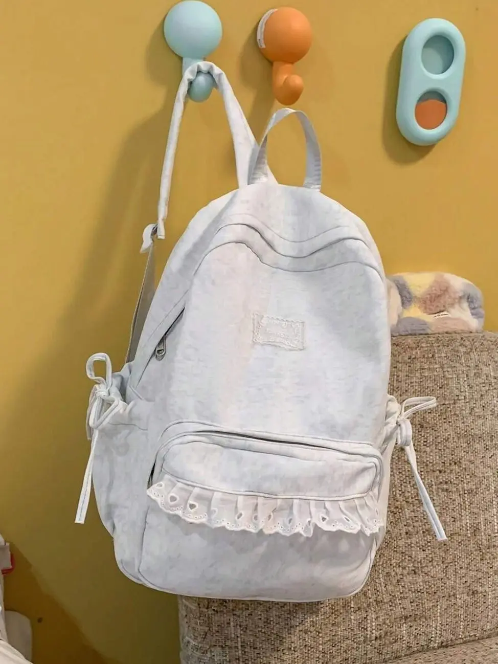 🎒 Women's Lace Trim Backpack, Cute Aesthetic School Bag For College, Travel, Campus And Everyday Essentials.