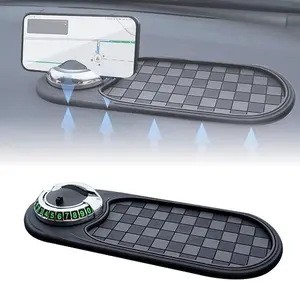 Multifunctional Car Dashboard Anti-Slip Pad & Phone Holder with Adjustable Phone Holder, Lattice Non-Slip Surface, Fashion Glasses Storage, Suitable for Cars, Trucks, SUVs, Car Accessories, Flexible Grip Arm, Simple Design, Durable Mat, A must-have
