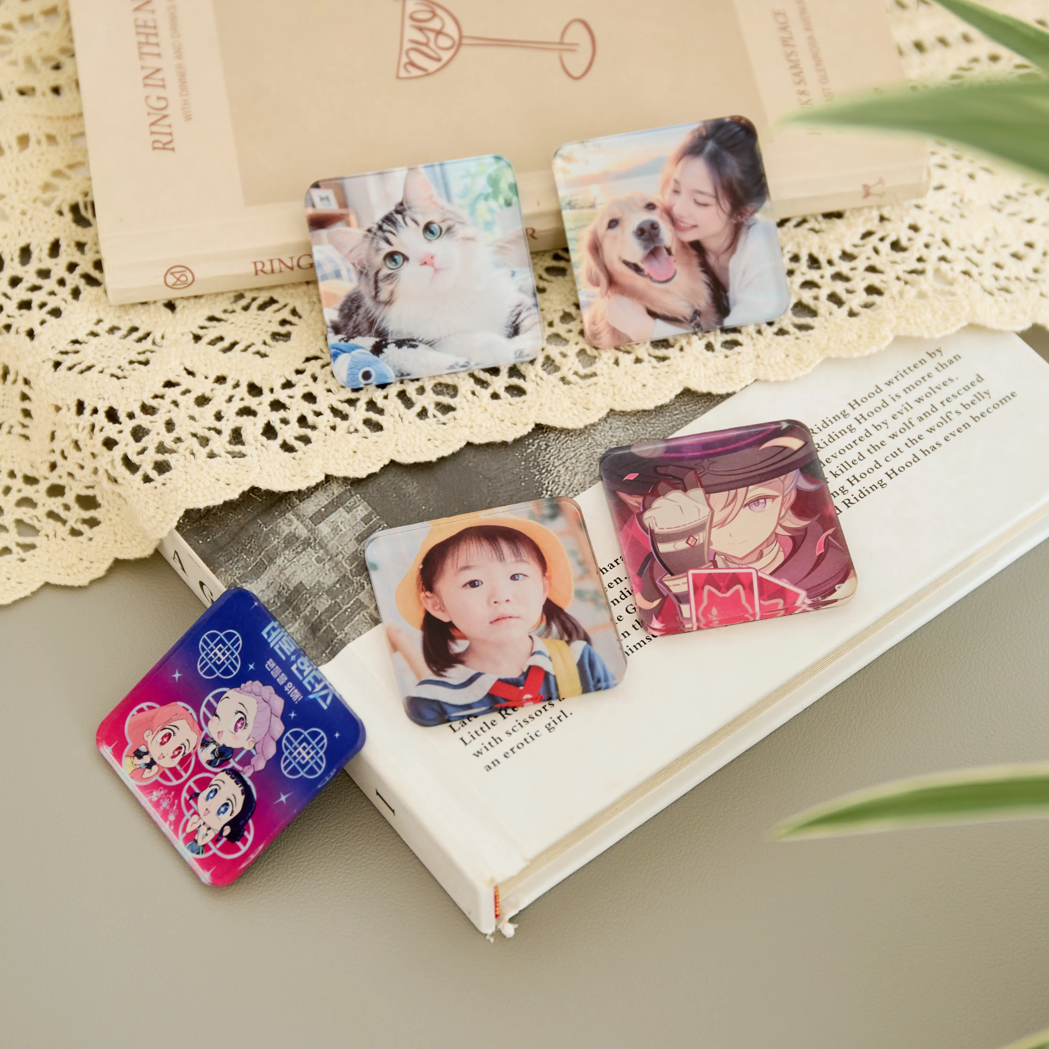 [Made-to-Order] IkooSpace 2.5inchX2.5inch Custom Premium Photo Acryilc Magnets-9pcs - Unique Home Decor for Memories & Pets - Perfect for Gifts & Self-expression