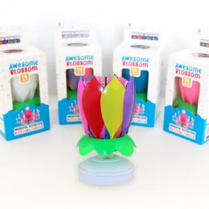 Awesome Blossom Incredible Musical Lotus Flower Birthday Candle that Opens, Spins, and Plays "Happy Birthday"