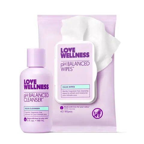 Love Wellness pH Balanced Cleanser and pH Balanced Wipes Kit