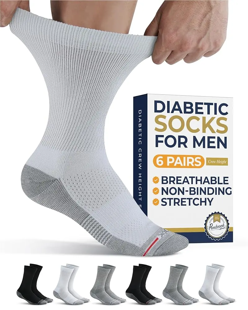 2 Black / 2 White / 2 Gray (With Designs) - 6 Pair