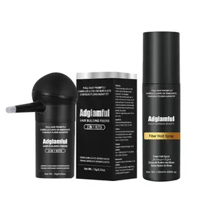 Adglamful Hair Dye Fiber Powder Set, Haircare Thickening Fiber Powder and Styling Water Combo, Multi-Functional Fill Powder, Unisex, Thinning Hair, 15g + 120ML