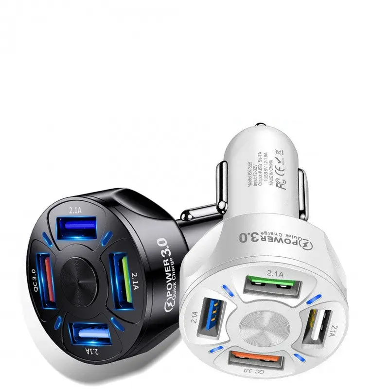 4-Port Fast Charge Car Charger for Multiple Devices
