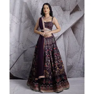 Purple paradise printed lehenga set