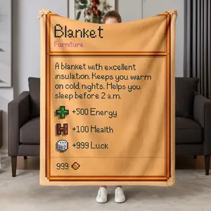 Stardew Valley pixel game attribute bonus fun blanket, Soft Warming Blanket, Soft Comfortable Throw for Bed Office Sofa Camping Travel, Perfect Gift for Gamers and Friends