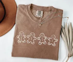 Comfort Colors Christmas Gingerbread Cookies Shirt,  Festive Holiday Outfit, Womens Xmas Graphic Tee