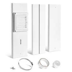 fathersdaygift  VEVOR Dryer Vent Window Kit, Fits 4-Inch Exhaust Hoses, Adjustable Length for Adapts Sliding Windows of Different Heights, Sturdy PVC and PP Materials, Dual Protections Multi-layer Sealing Design
