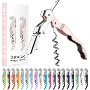 2-Pack Wine Opener Waiter Corkscrew, Professional Wine Key for Servers, Bartender with Foil Cutter, Manual Wine Bottle Opener Double Hinged