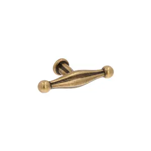 T-Bar Cabinet Knob – Antique Brass with Vintage Patina